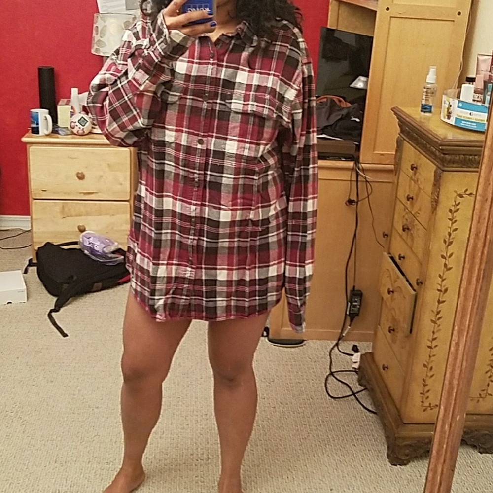 Uniqlo Red Plaid Flannel- good quality